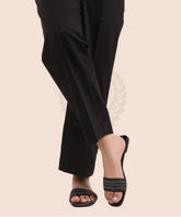 BLACK COTTON STRAIGHT PANT